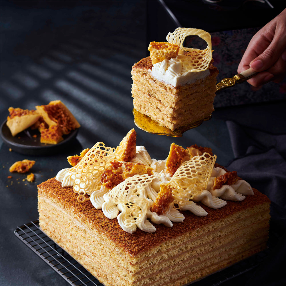 Eggless Honey Cake Recipe | Iyengar Bakery Honey Cake - ASmallBite